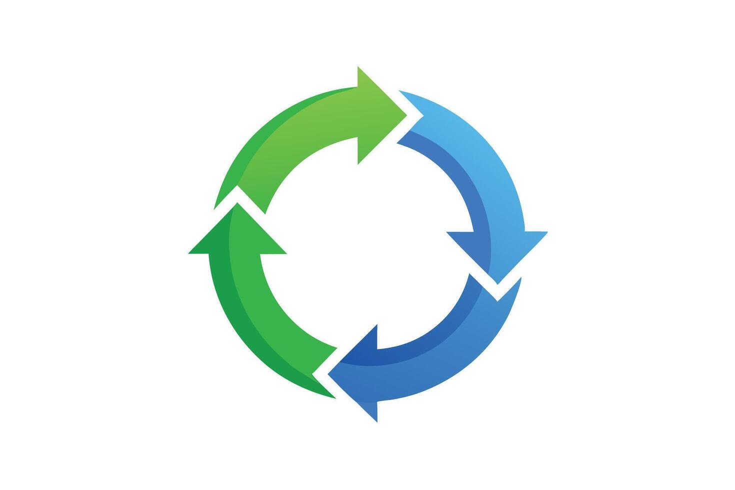 A circular arrows symbolizing a continuous process. vector
