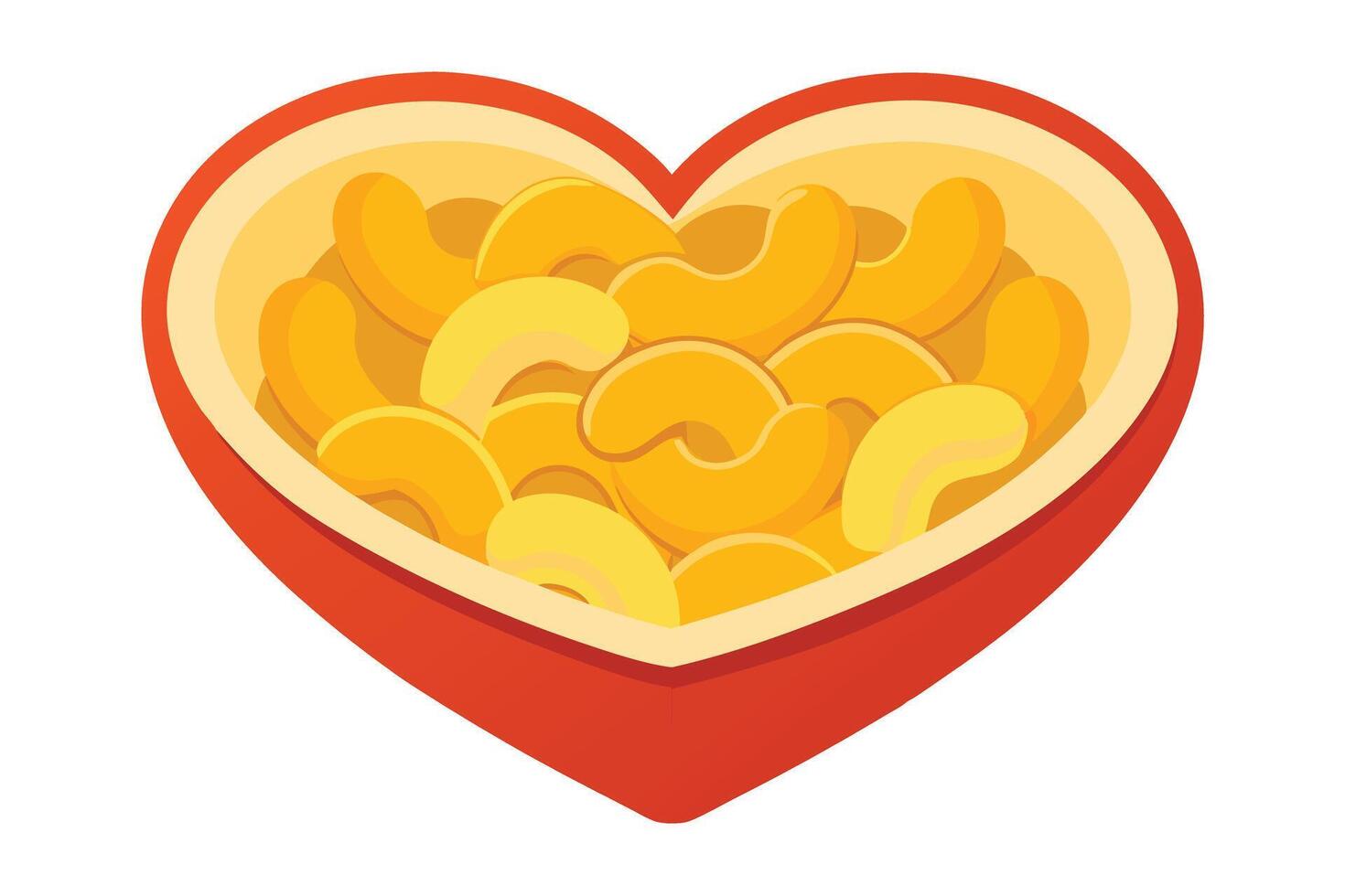 A Heart-shaped dish of cheesy macaroni vector