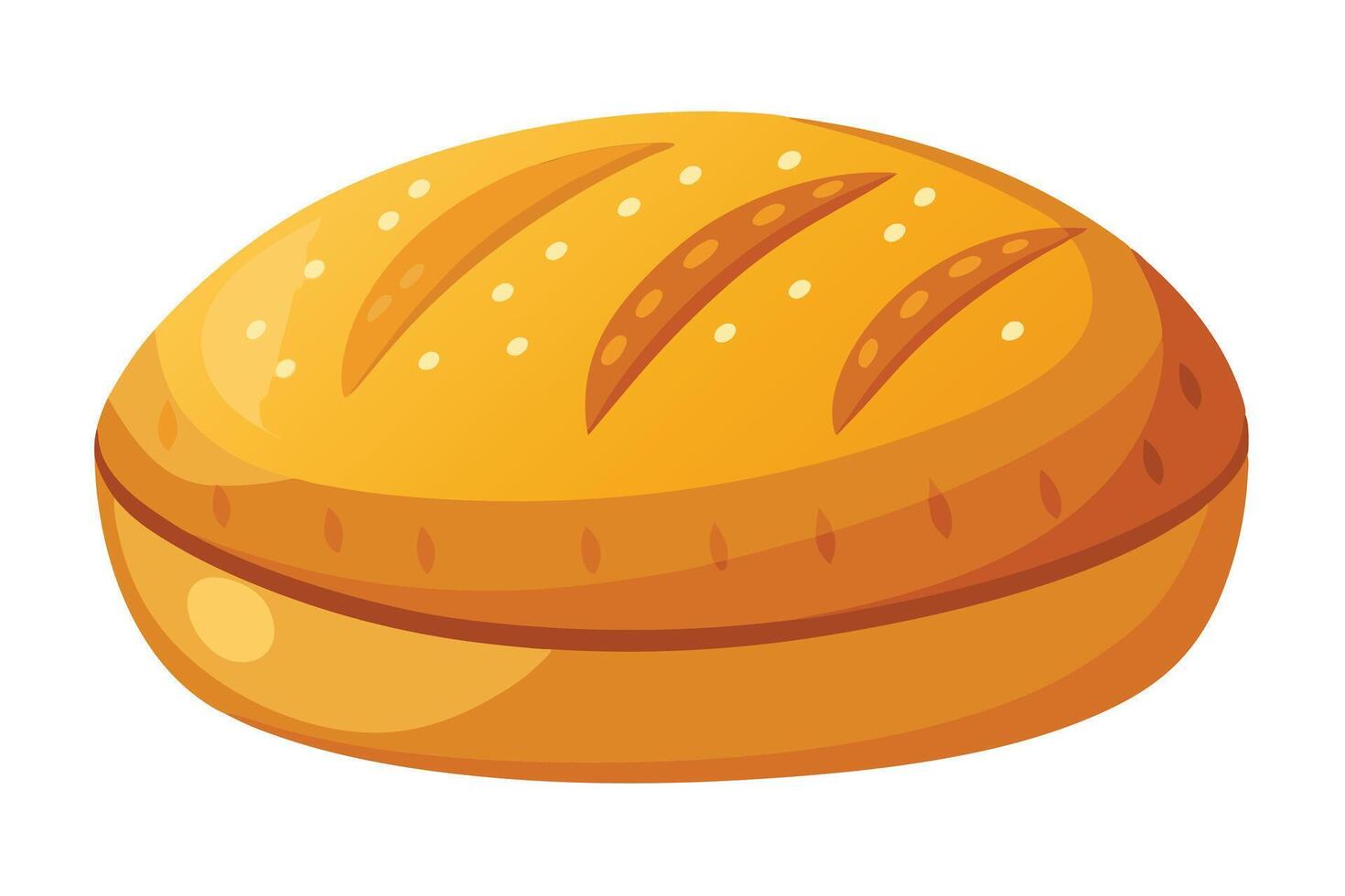 Deliciously illustrated loaf of bread, perfect for food-related projects. vector