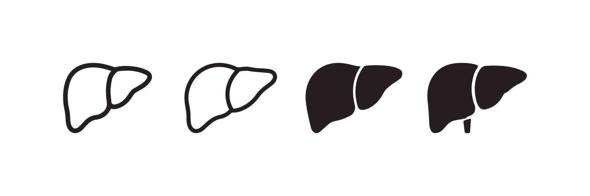 Liver Icon Set Human Organ Anatomy Medical vector