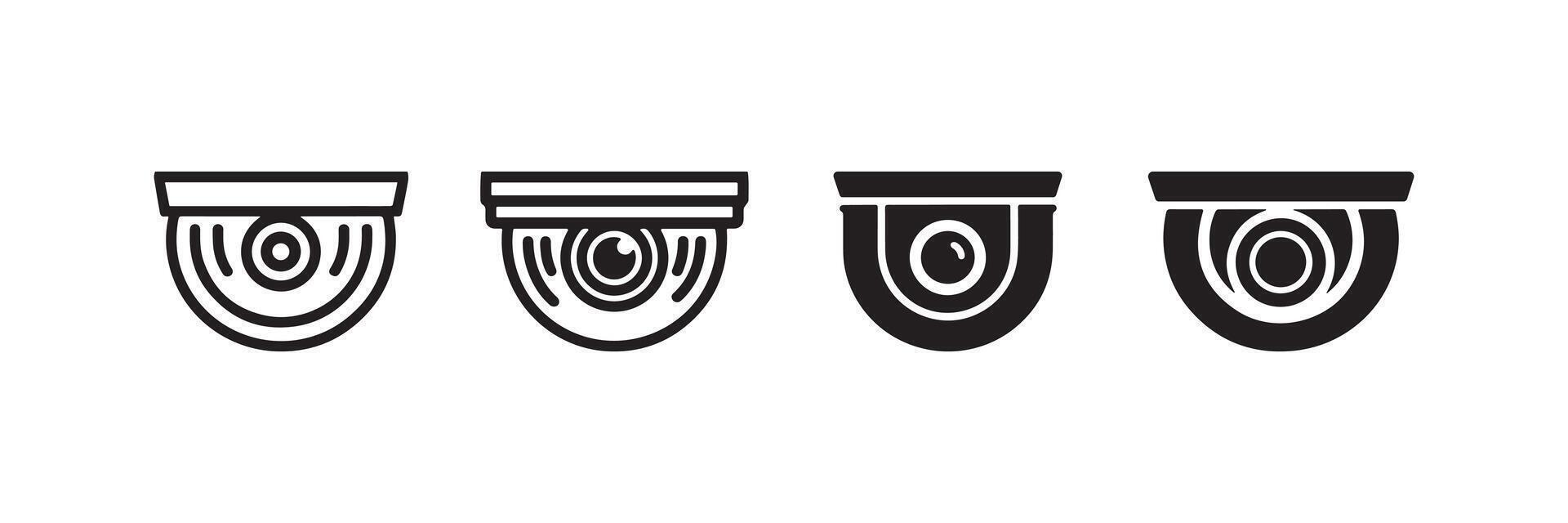 Surveillance Camera Icons Set Security CCTV Illustration vector