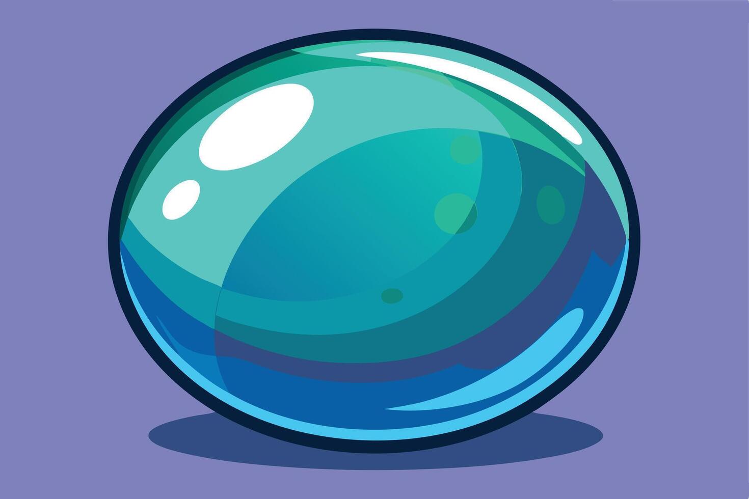 A vibrant Teal Sphere Against a Purple Background vector