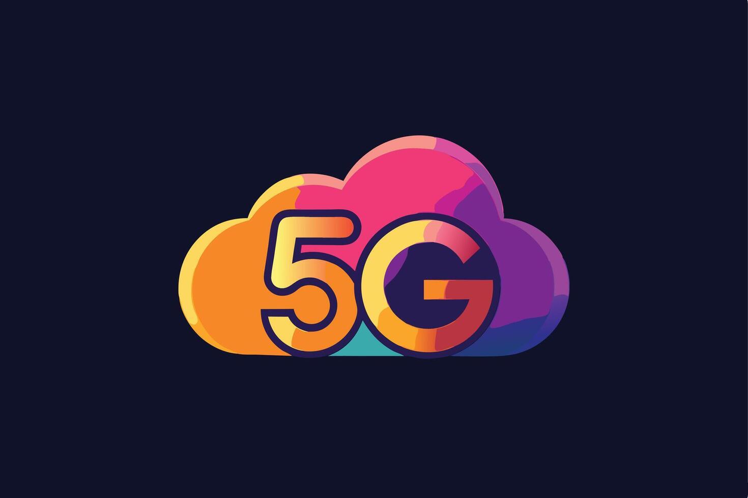 Vibrant 5G Cloud Logo Design vector