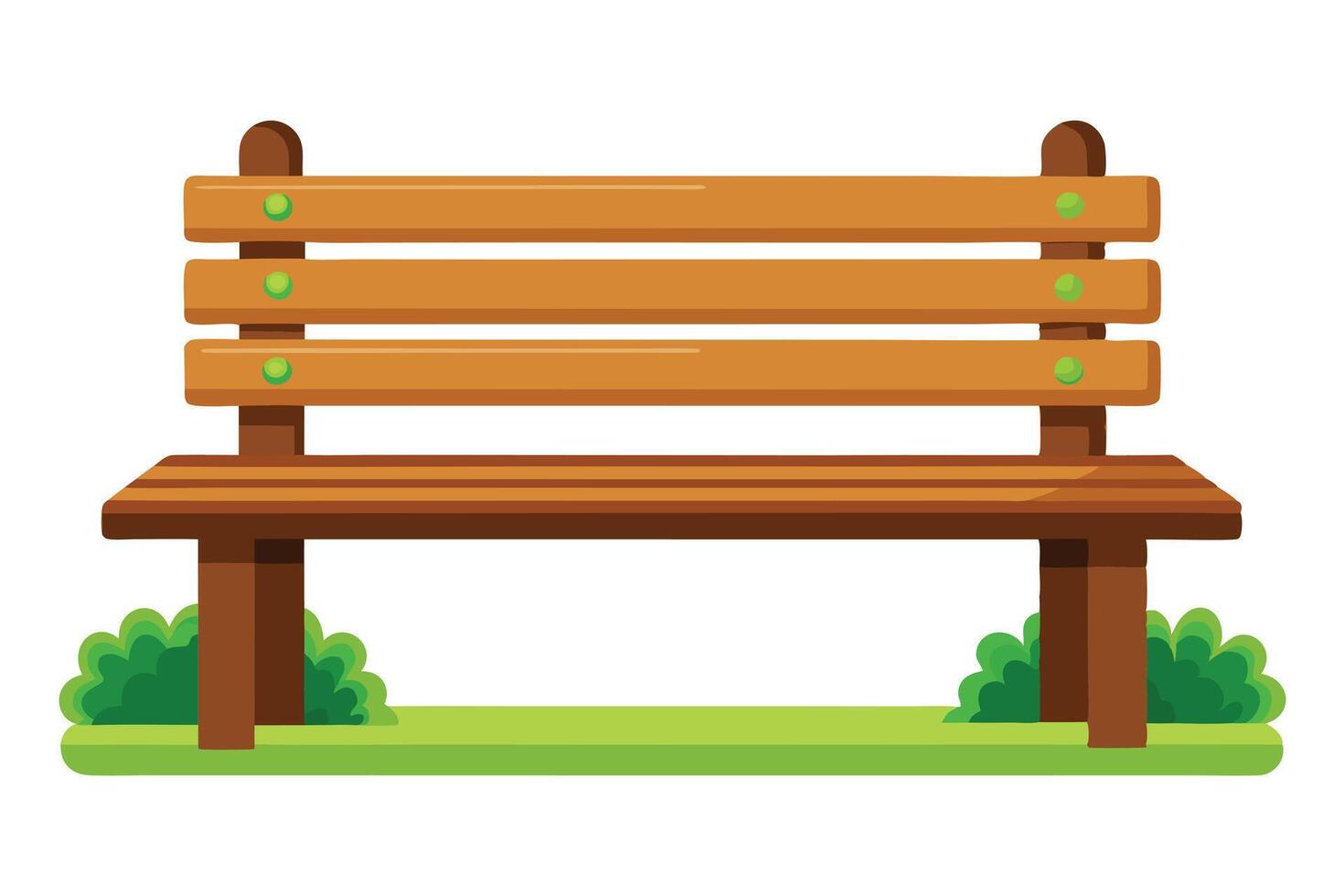 Simple Wooden Park Bench Illustration vector