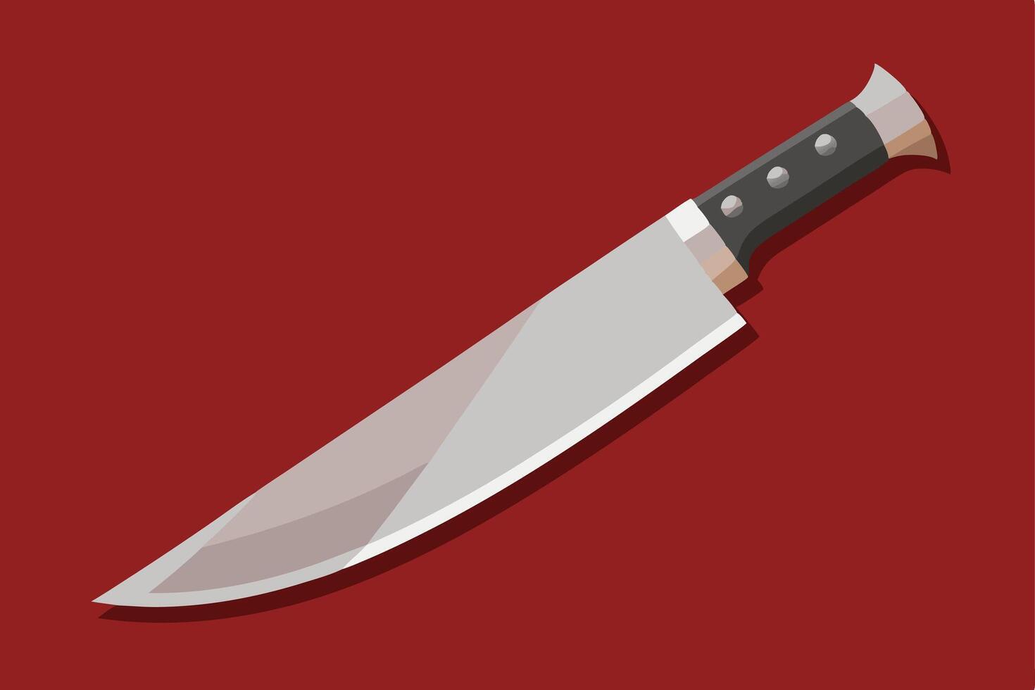 Sharp Kitchen Knife Against a Bold Red Background vector