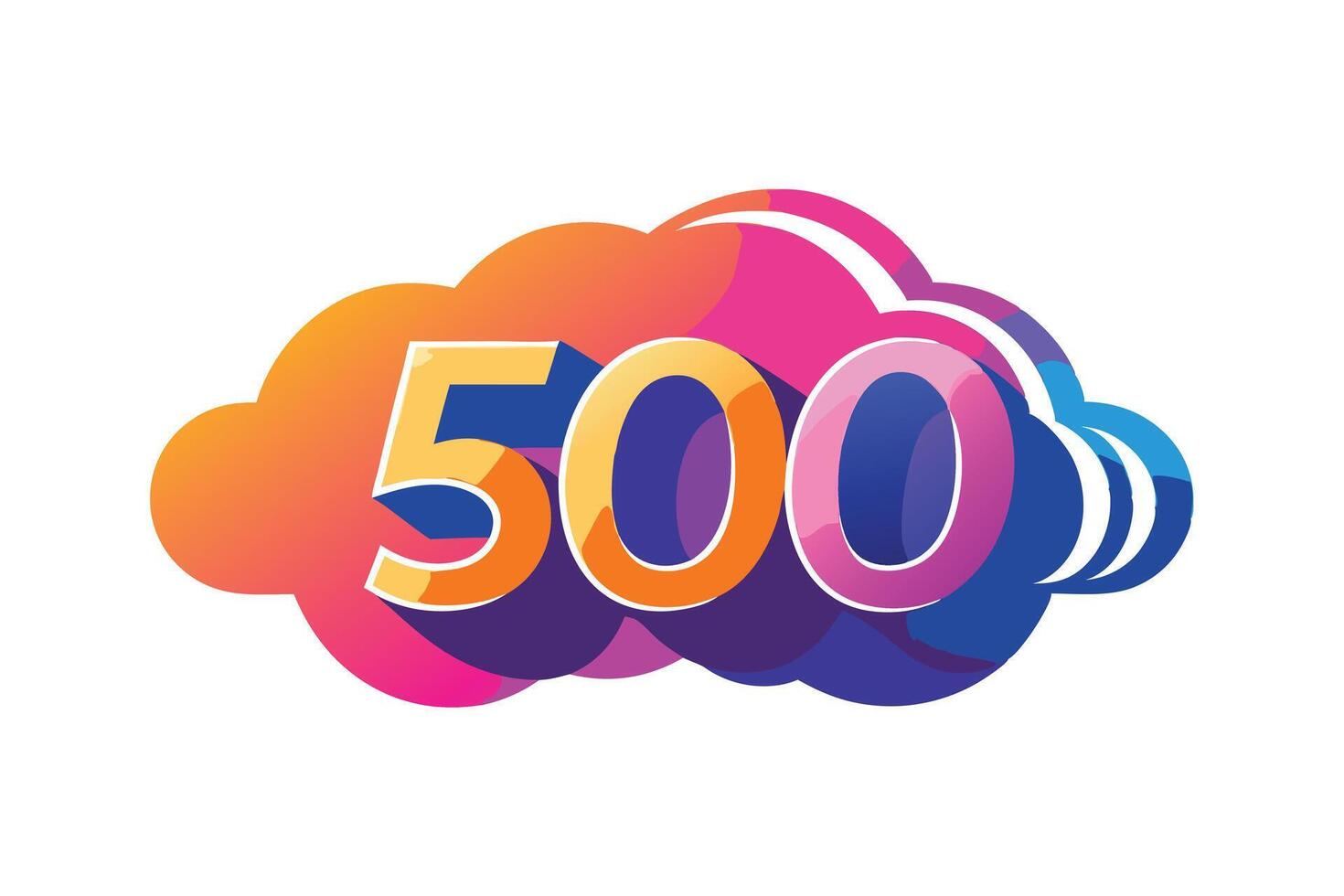 Colorful 500 Celebration Graphic Design in Adobe Illustrator vector