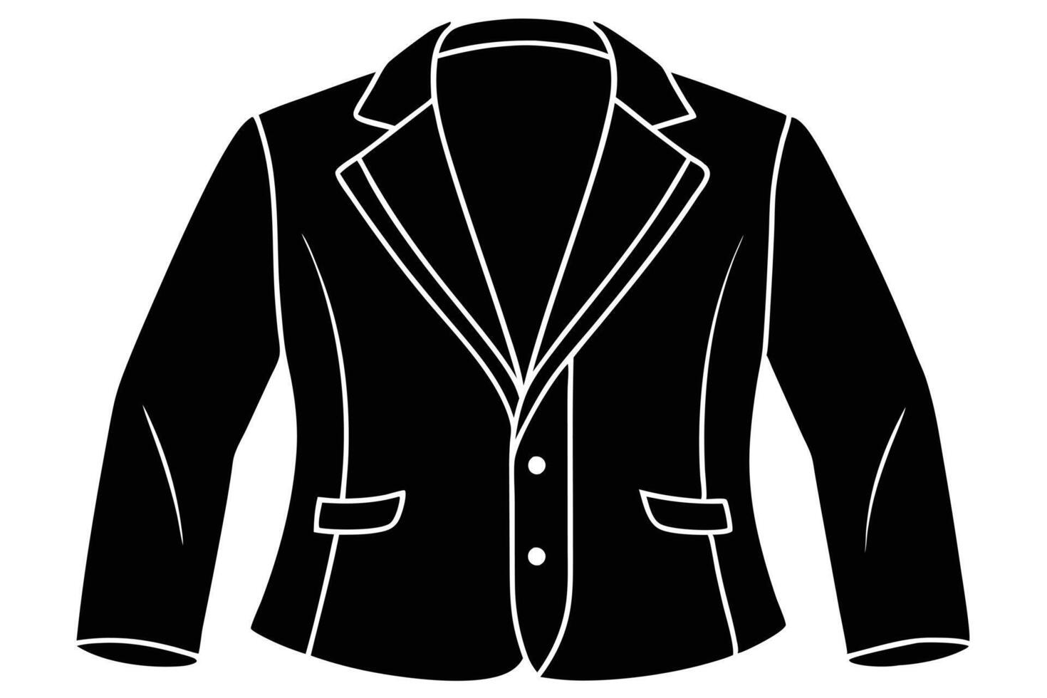 Stylish black blazer design illustration. vector