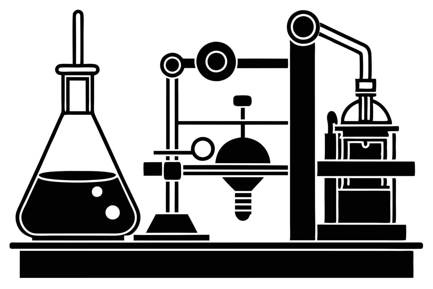 Simple illustration of a chemistry lab apparatus. vector