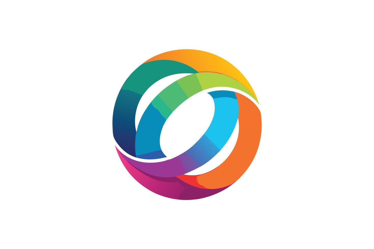 Colorful Intertwined Circles Logo Design vector