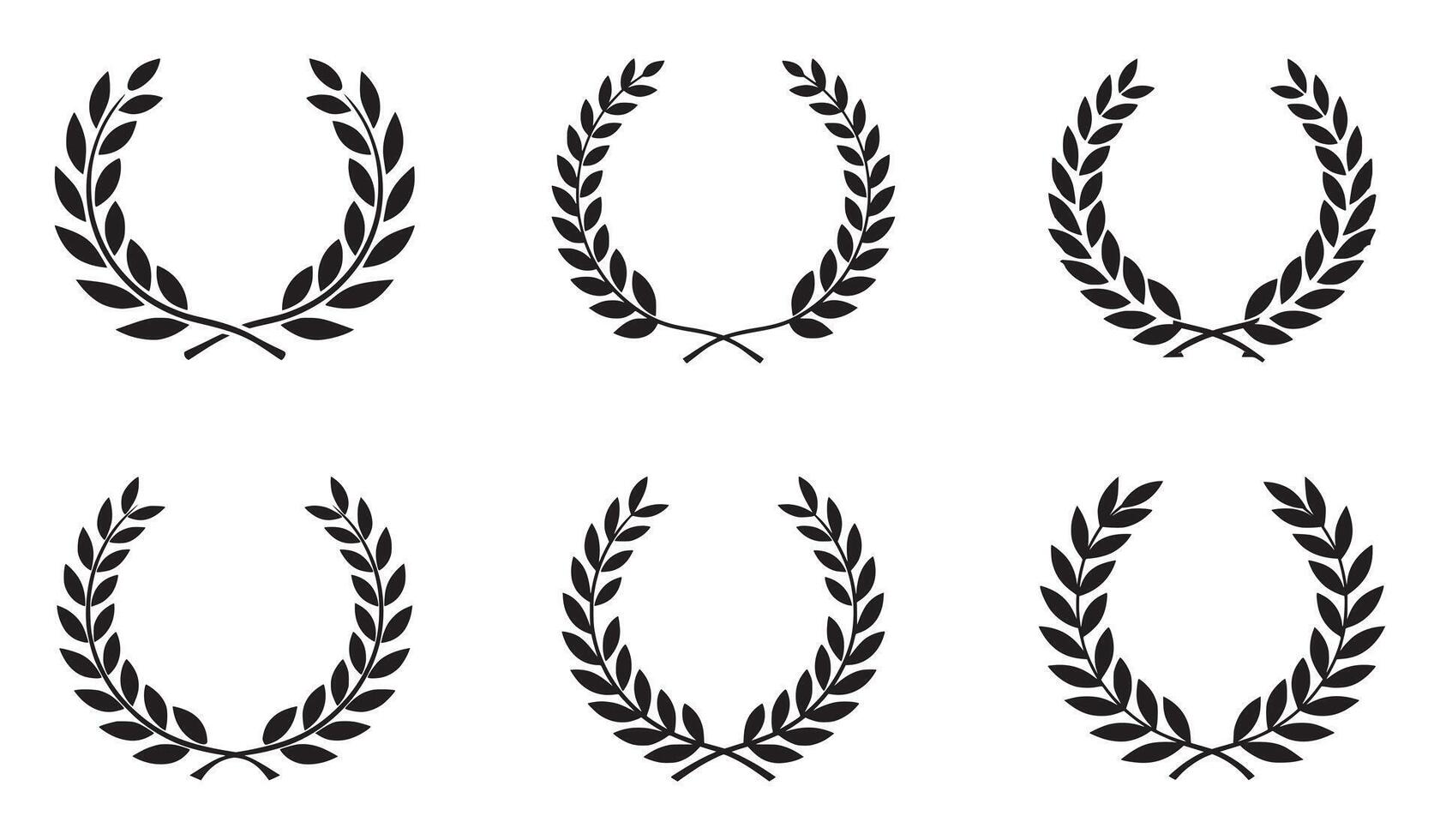 Create a certificate or award template that prominently features black laurel wreaths as decorative elements vector