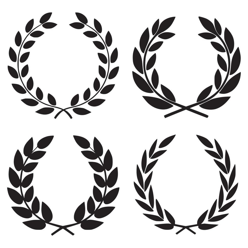 Set of four laurel wreath vector