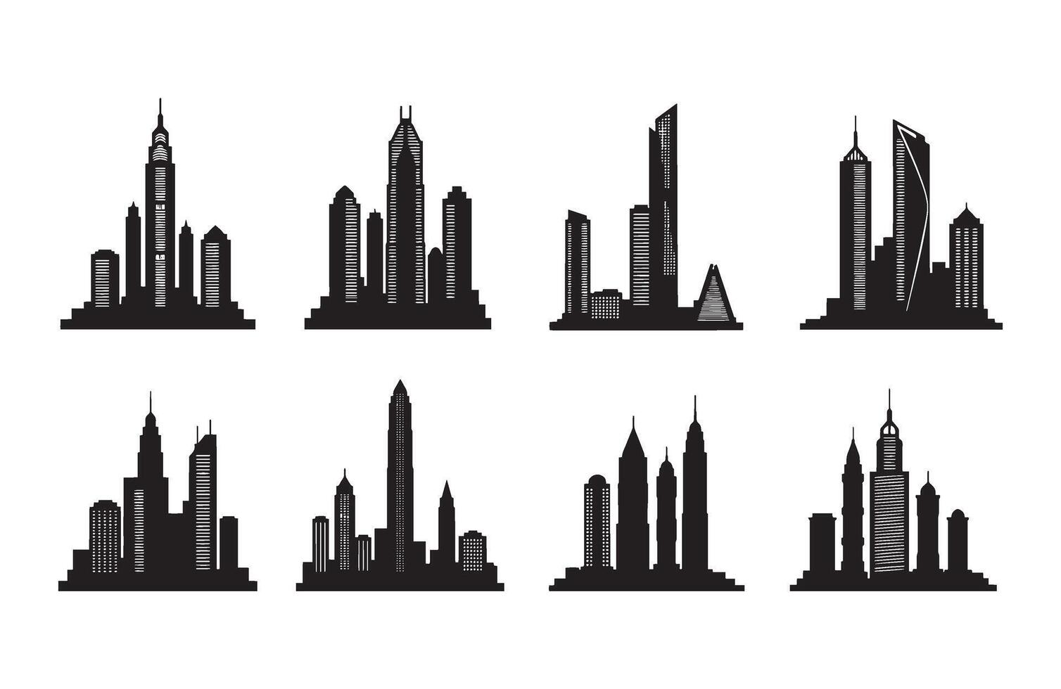 Artistic Business District Skyline vector