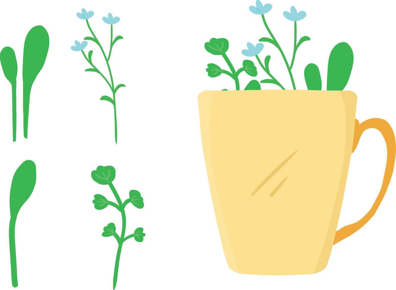a design art flower with yellow pot vector