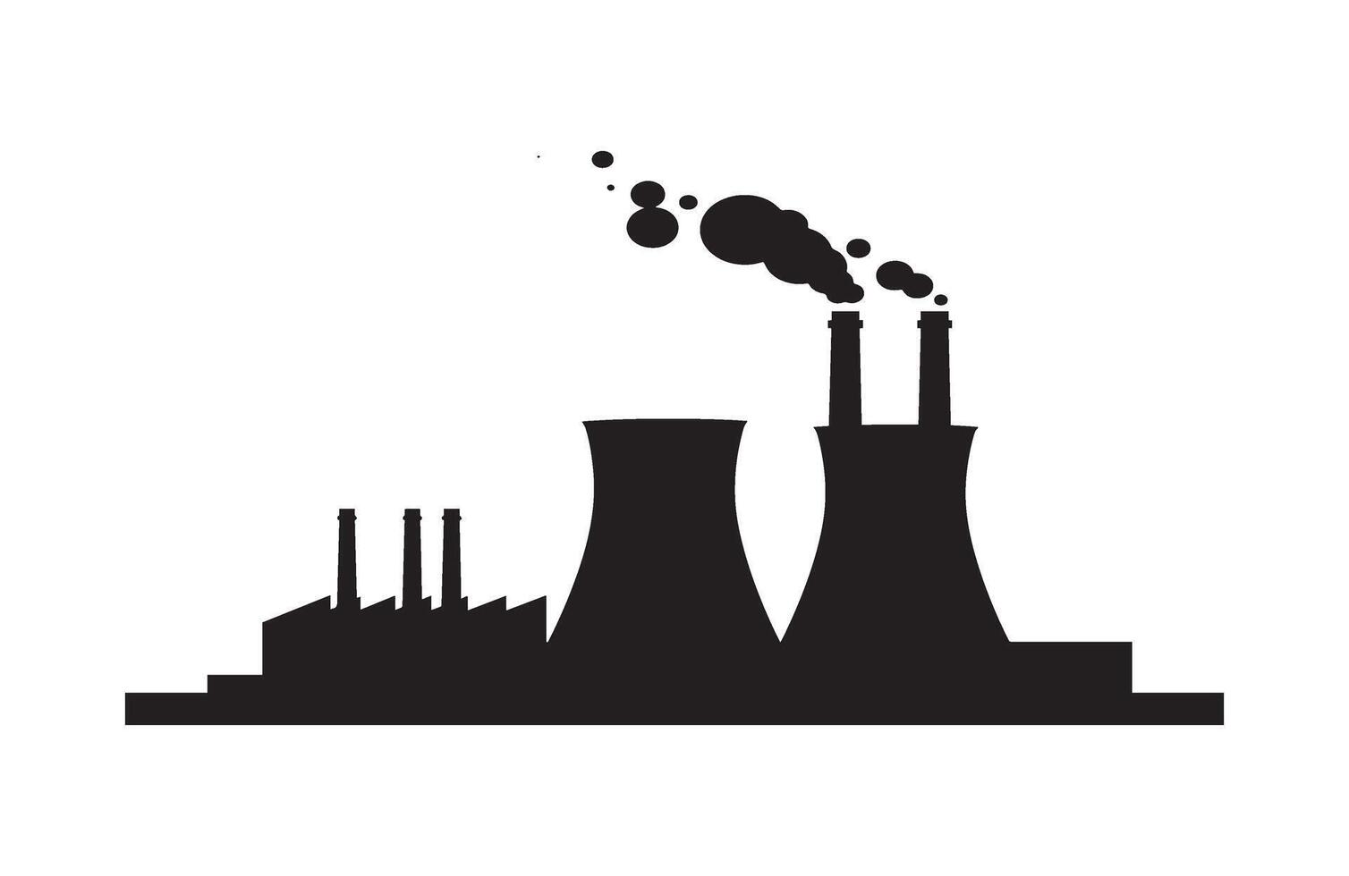 Environmental Pollution Power Factory Smoke Air Scene vector