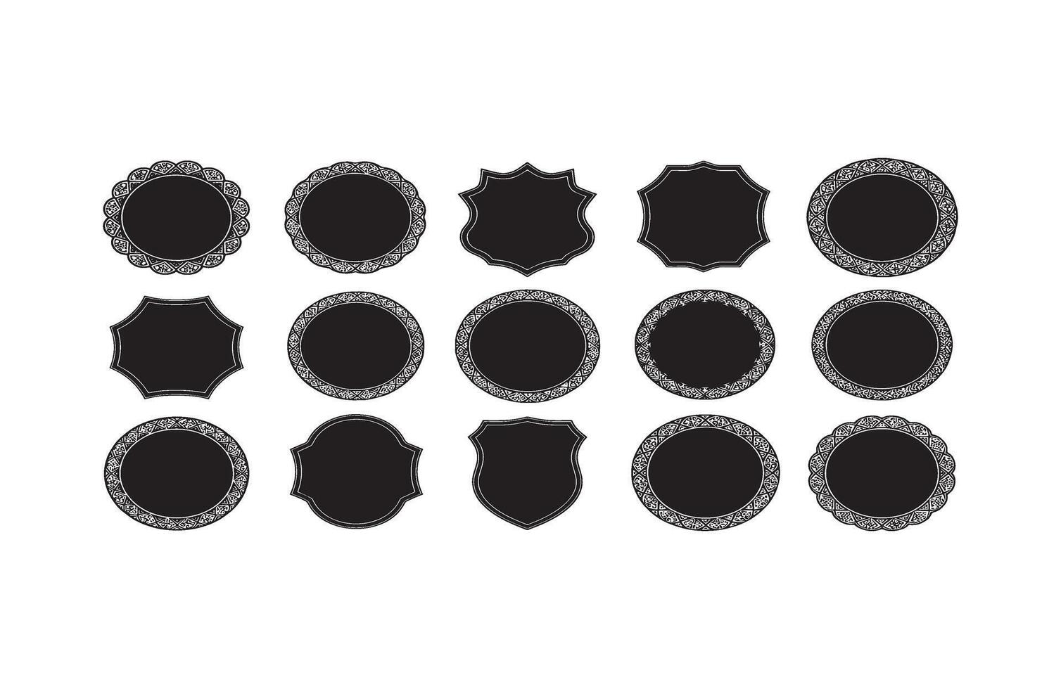 Premium Royal Badge Frame Ornamental Set vector