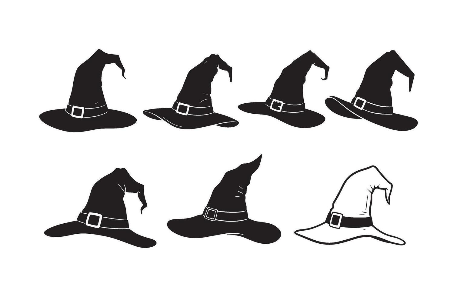 Spooky Witch Hat Festival Icons vector