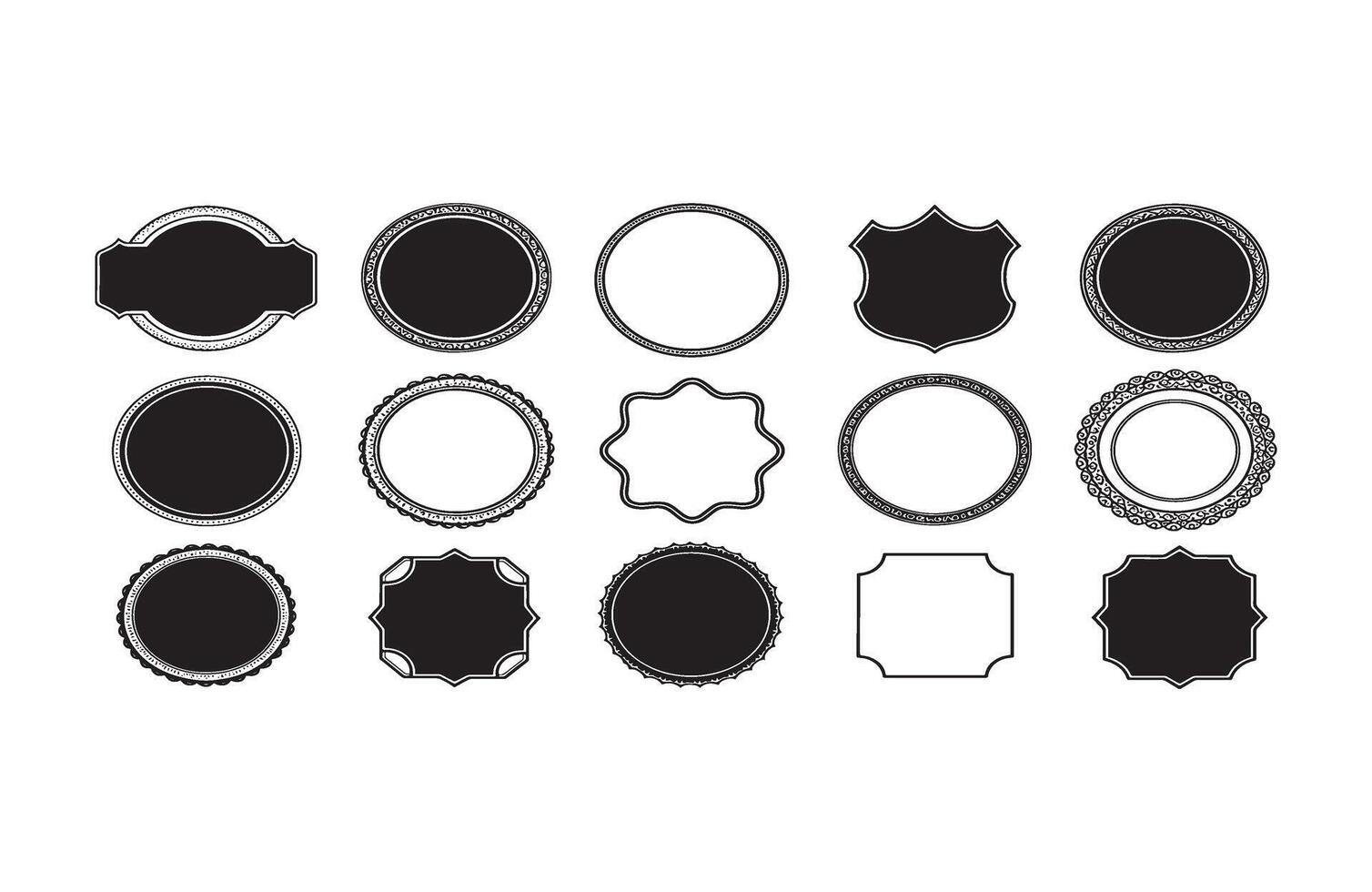 Stylish Royal Badge Frame Artwork Pack Set vector