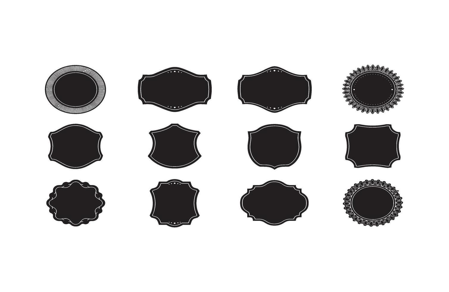 Elegant Badge Frame Classic Ornate Label Pack vector
