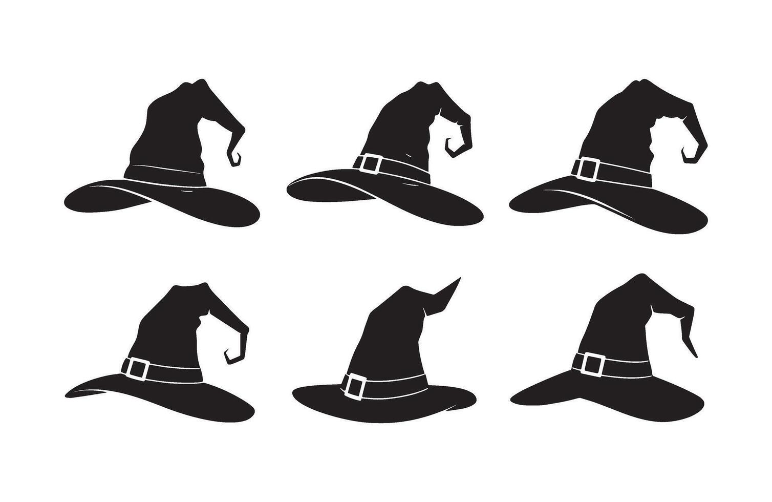 Halloween Witch Hat Shadow Set vector