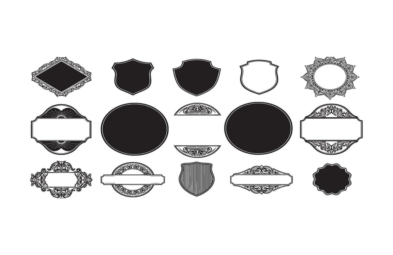 Classic Elegant Badge Frame Ornate Premium Pack vector