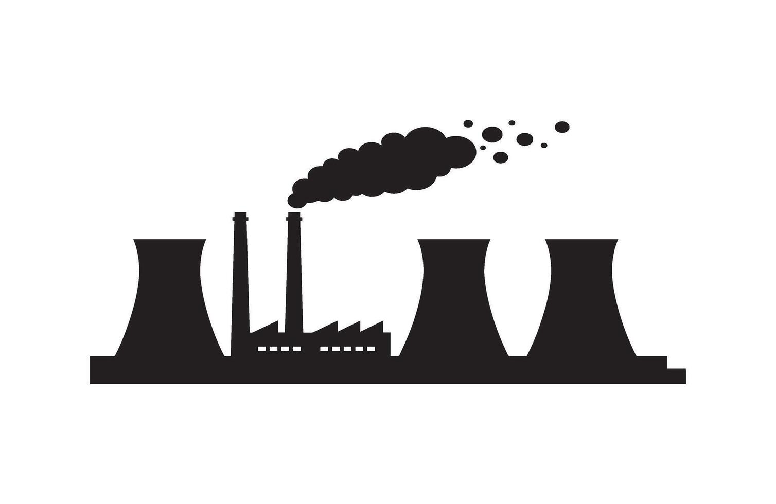 Air Pollution Power Factory Industrial Emission Scene vector
