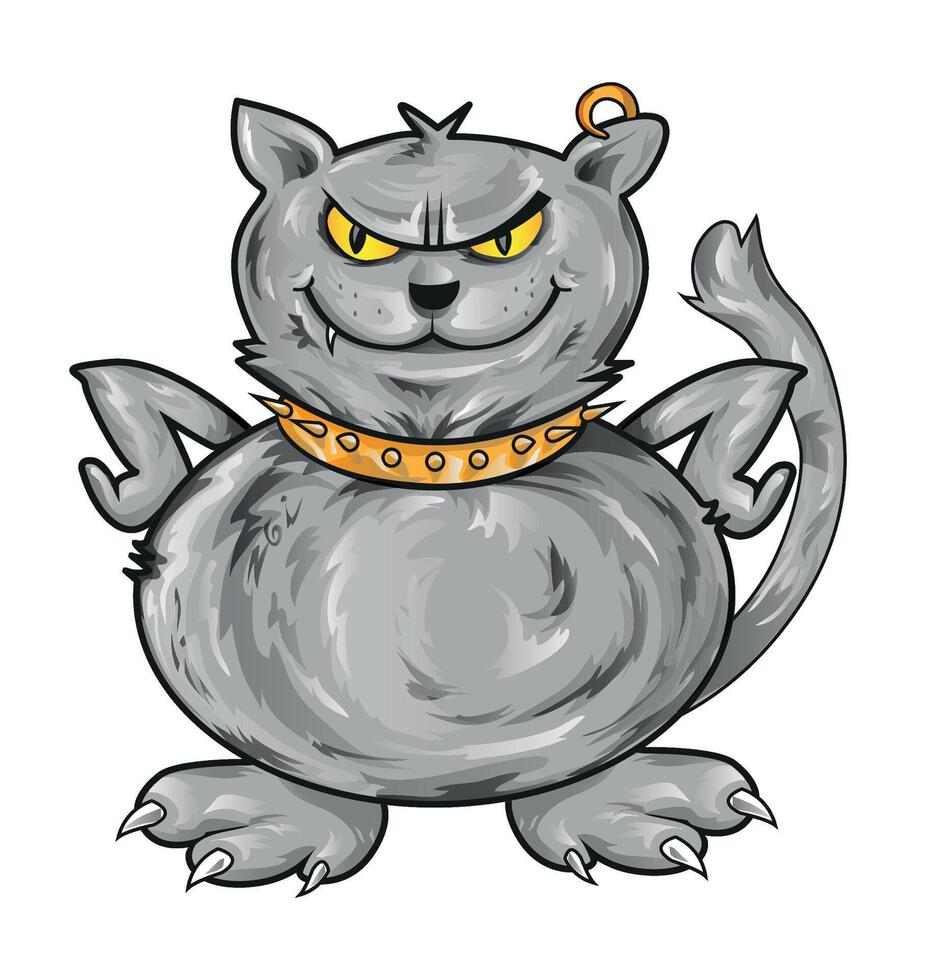 angry cat cartoon vector