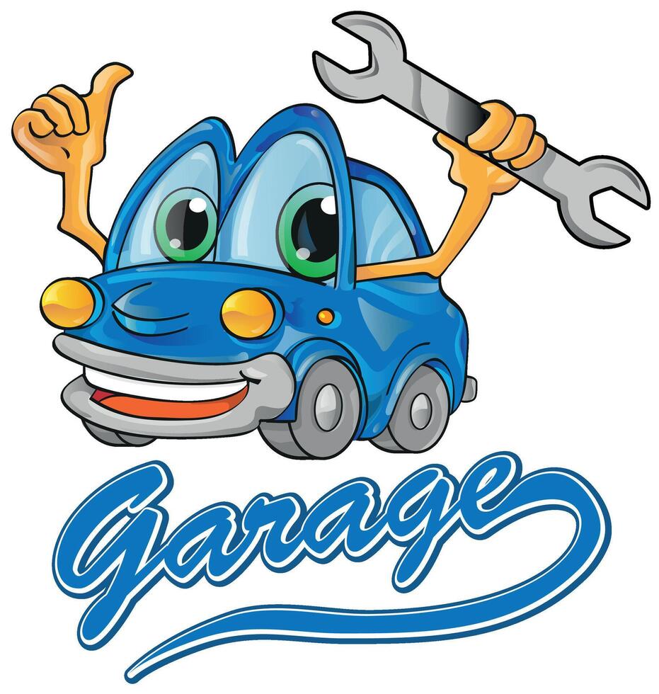 happy car garage cartoon vector