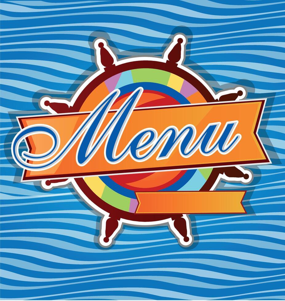 Restaurant fish menu on rudder vector