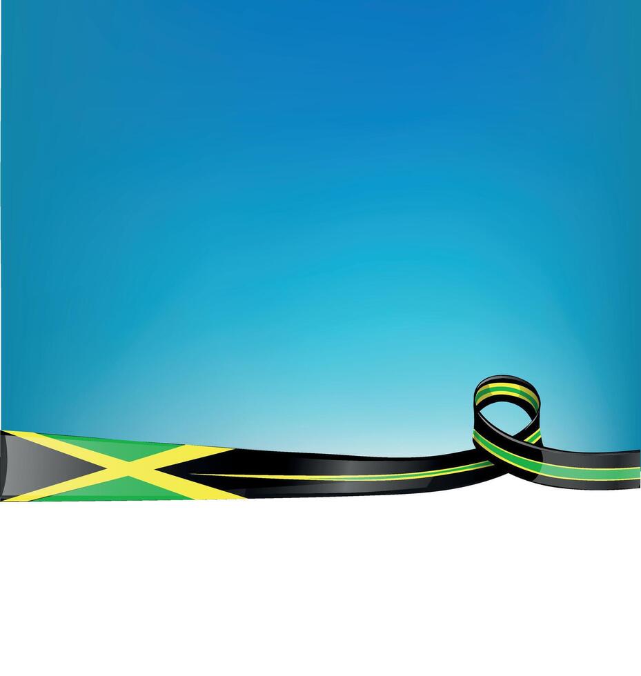 Jamaica ribbon flag background vector