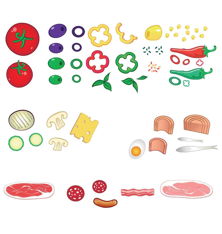 food ingredients set vector