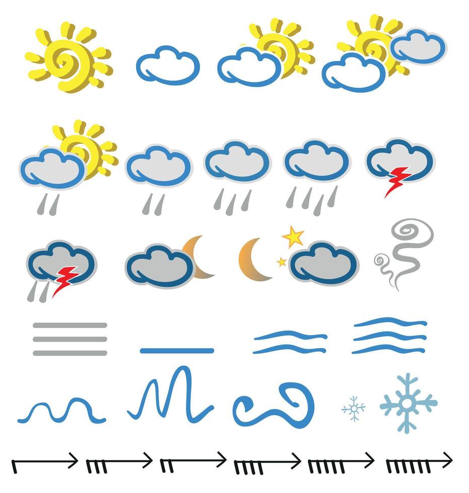 meteorology icons element on white background vector