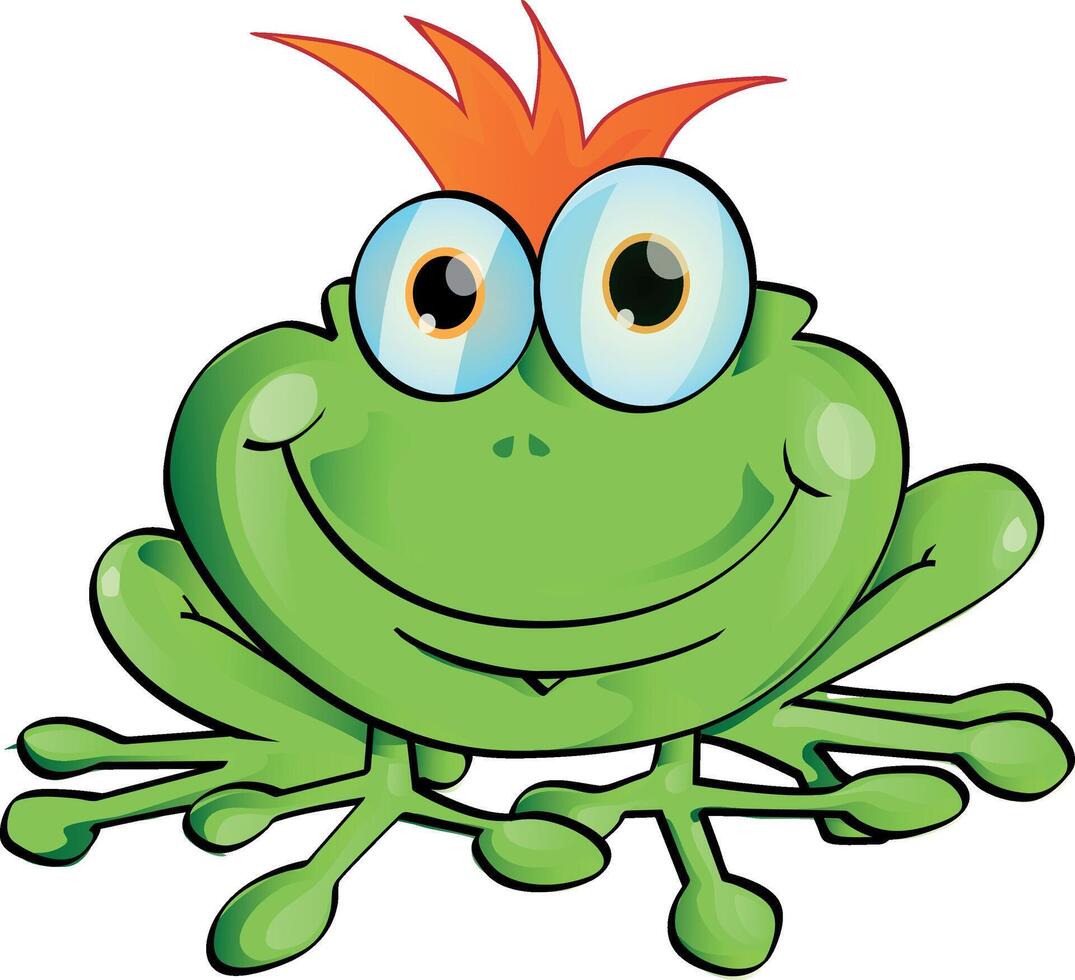 Happy fun frog cartoon vector