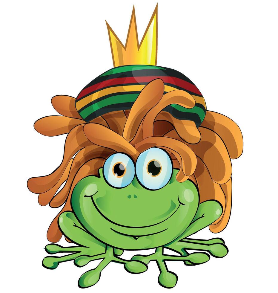 rasta frog cartoon vector