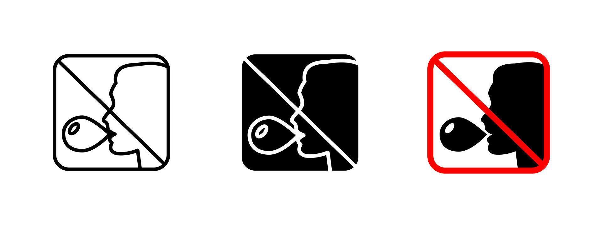 No chewing gum icon. Bubble gum prohibition illustration for public spaces. Chewing restriction symbol for hygiene rules and cleanliness maintenance. No bubble gum warning sign. vector