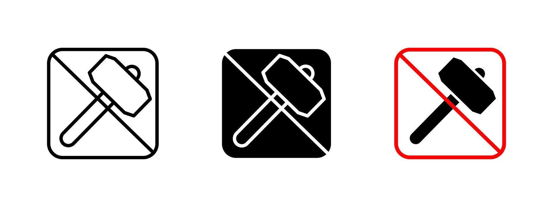 No hit icon. Impact prohibition illustration for safety and damage prevention. Warning symbol for restricted actions and workplace security. Workplace safety sign. vector