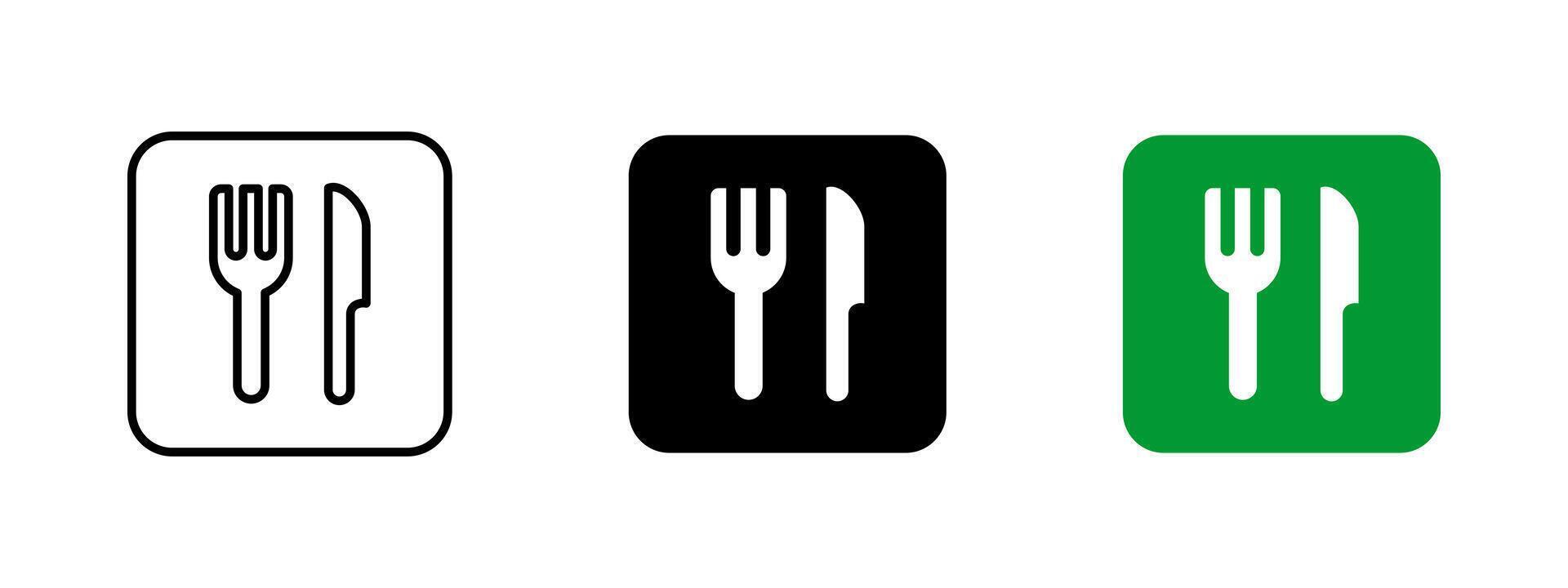 Restaurant icon. Dining service illustration. Cutlery symbol with fork and knife representing food and meal concept. Hospitality and cuisine pictogram. Gastronomy and tableware sign. vector