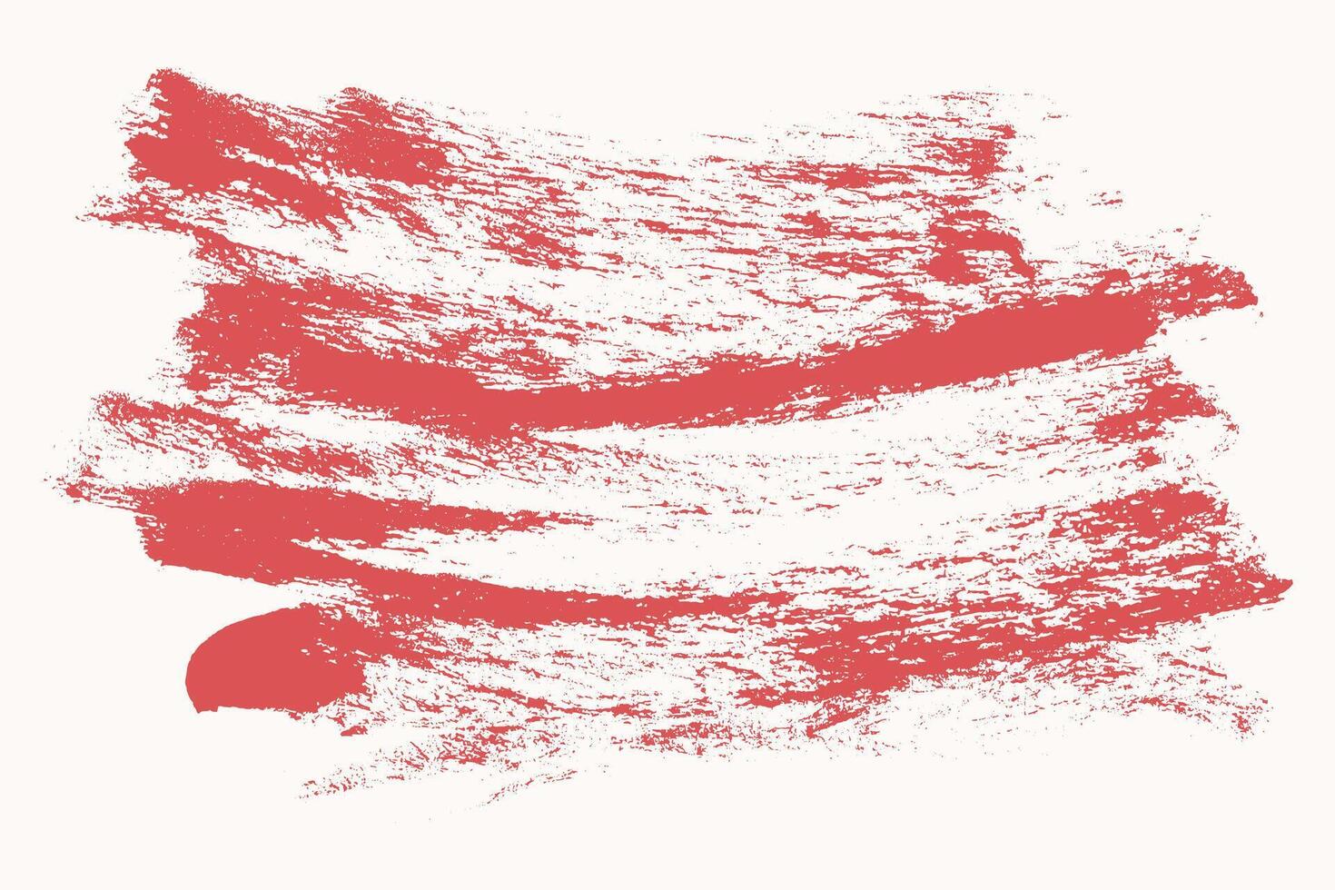 Red Grunge Brush Stroke Line Isolated on White Background. Chalk Bold Gritty Brush Stroke Overlay. Hand draw thick brush backdrop for retro cover, ad, banner, poster vector