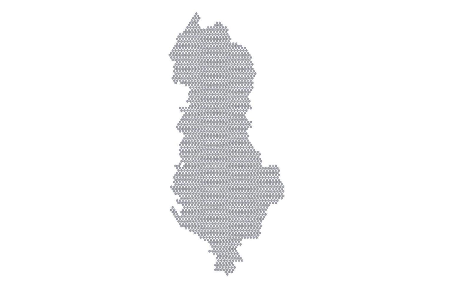 Stylized map of the Albania made from honeycomb vector