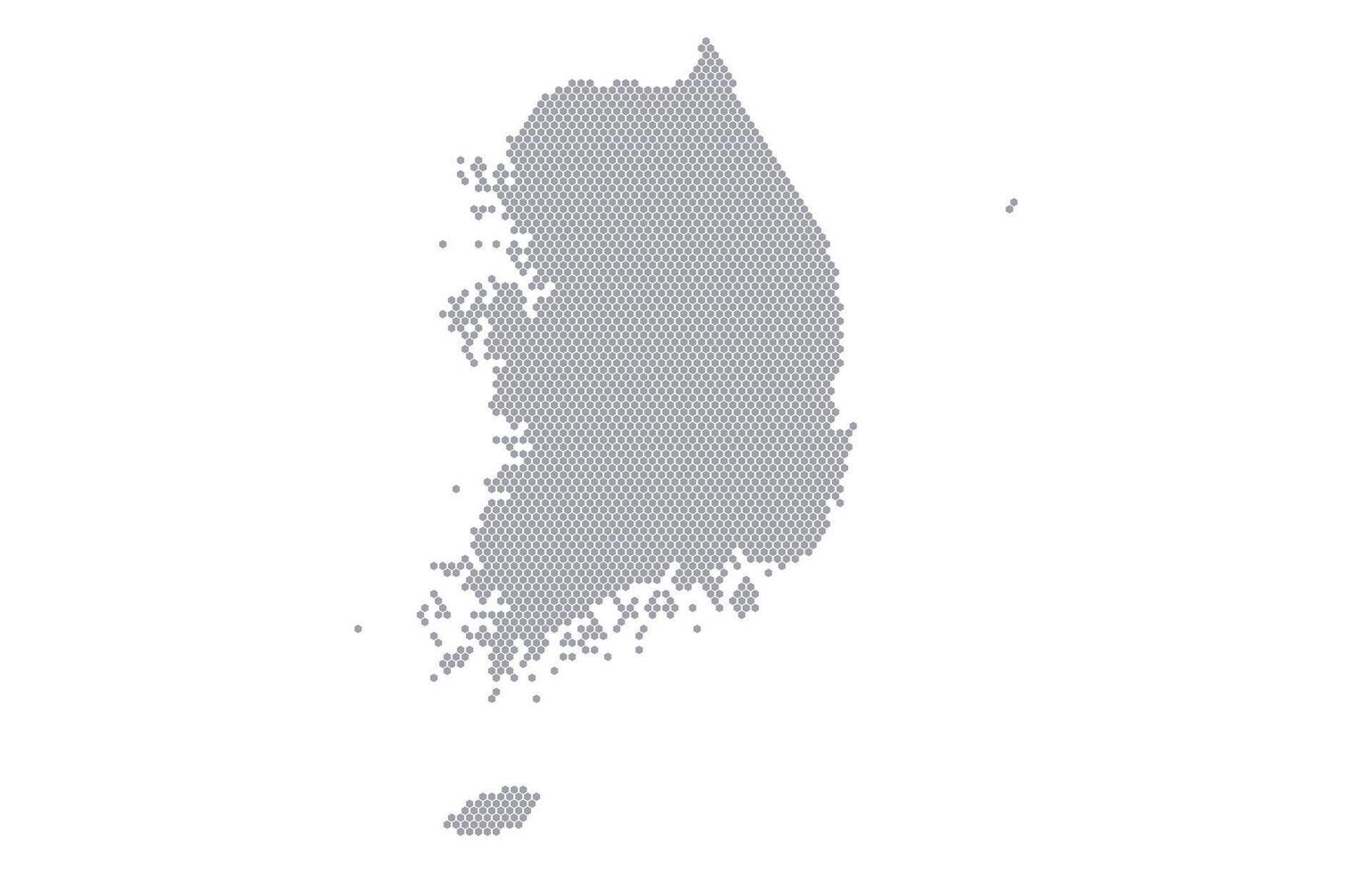 Stylized map of the South Korea made from honeycomb vector