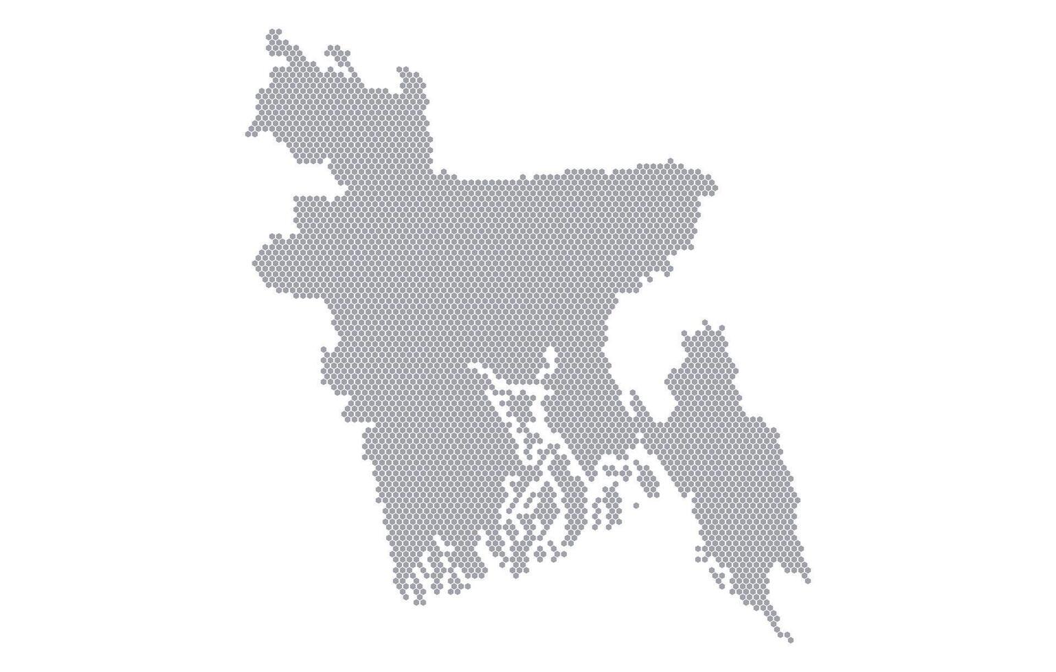 Stylized map of the Bangladesh made from honeycomb vector