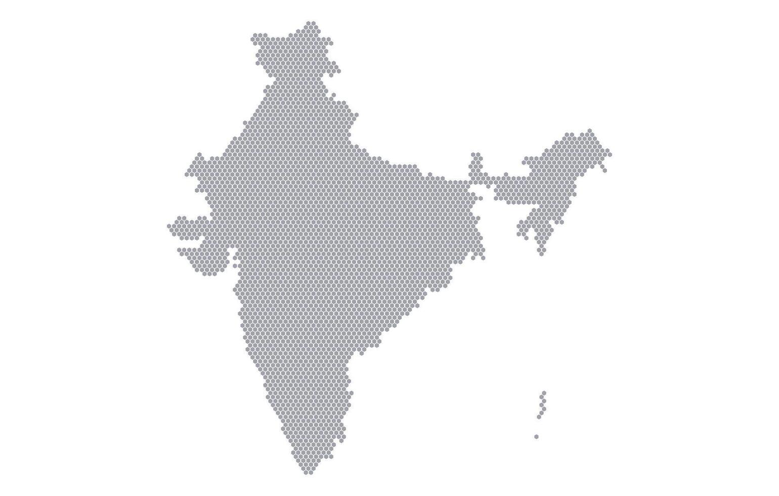 Stylized map of the India made from honeycomb vector