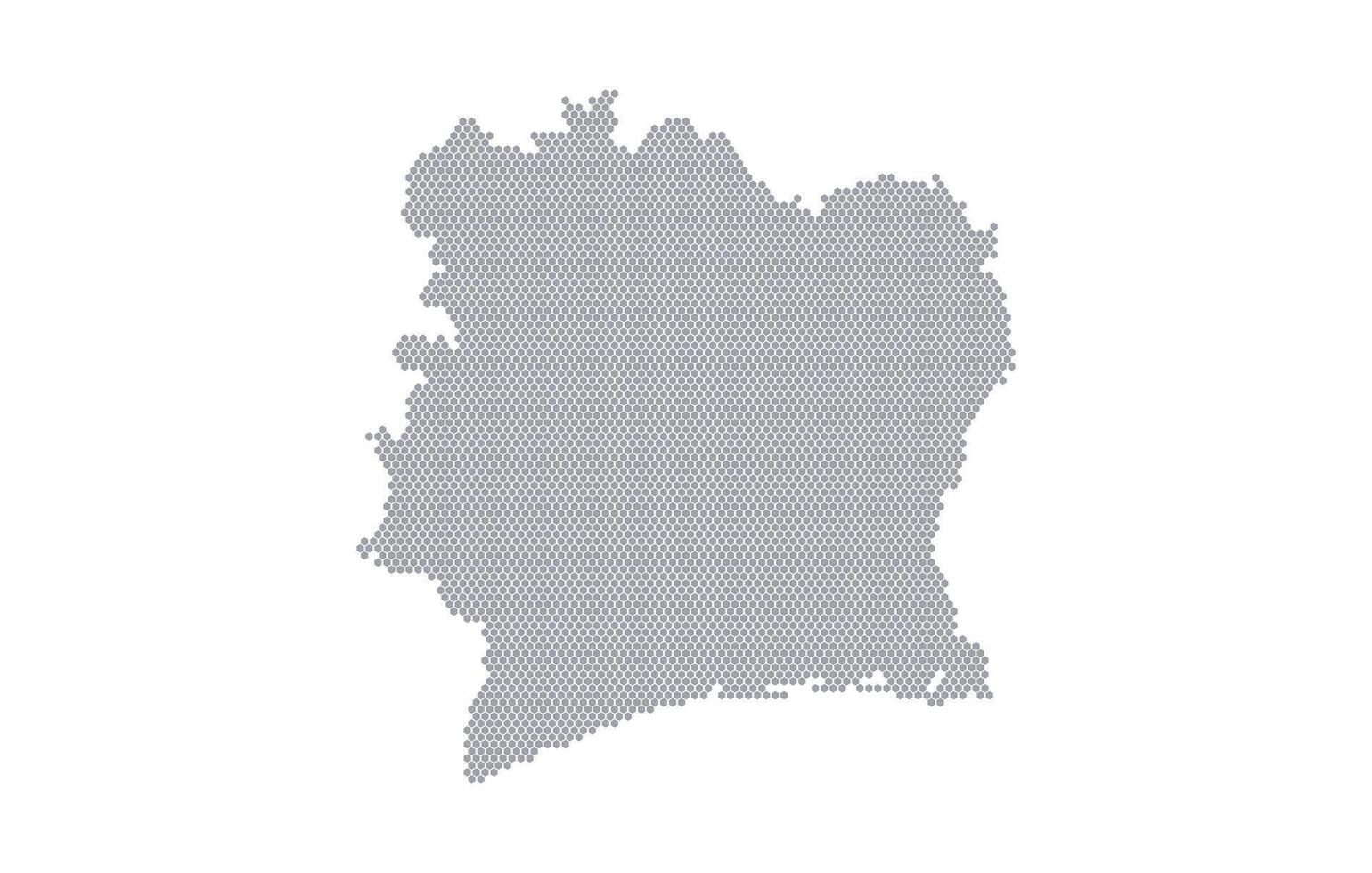 Stylized map of the Ivory Coast made from honeycomb vector