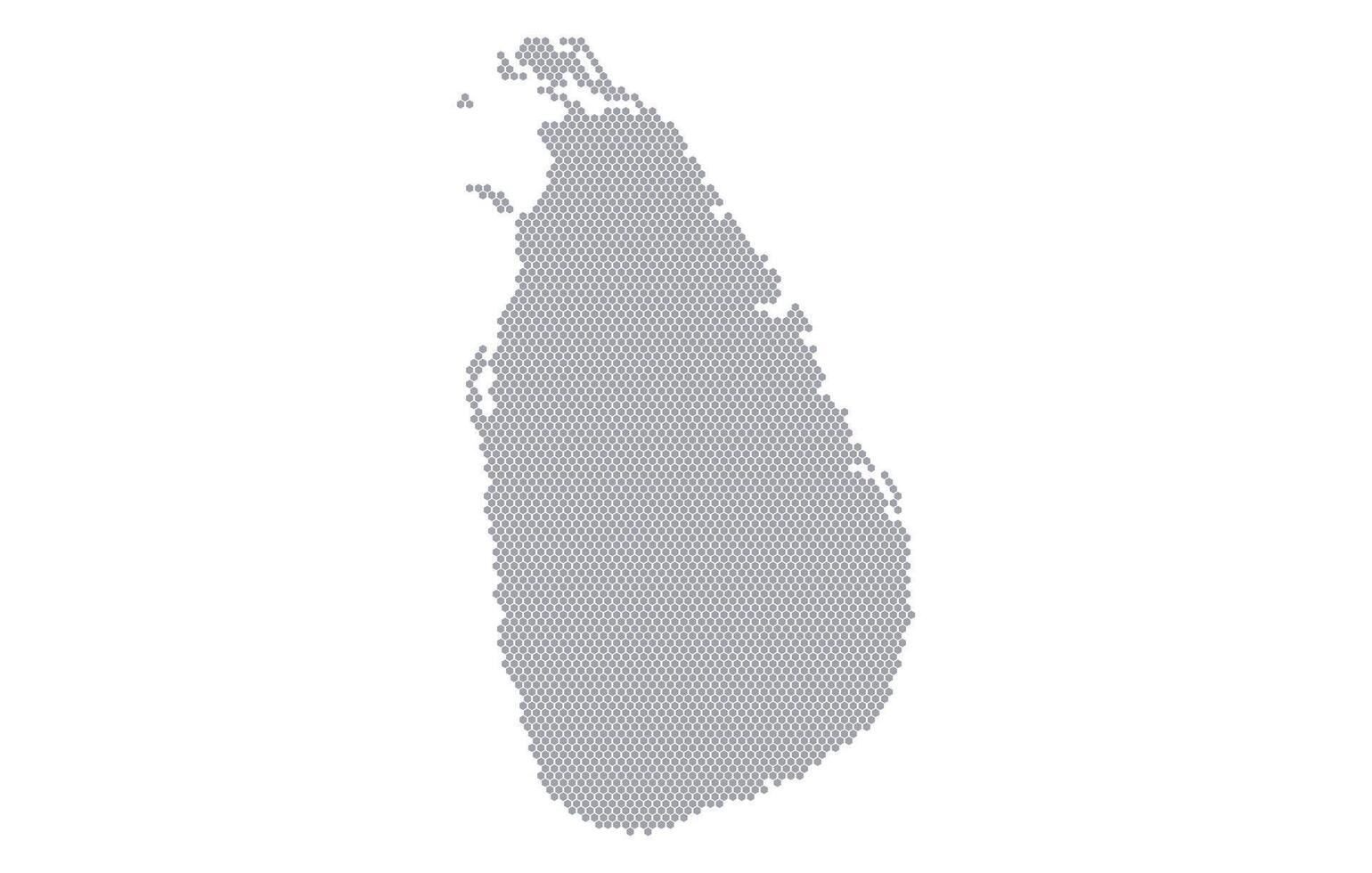 Stylized map of the Sri Lanka made from honeycomb vector