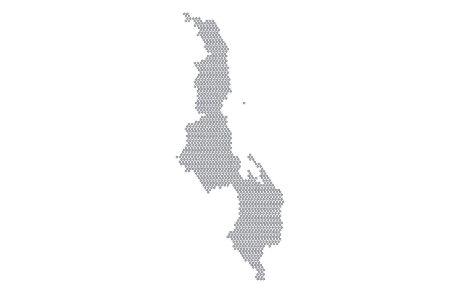 Stylized map of the Malawi made from honeycomb vector