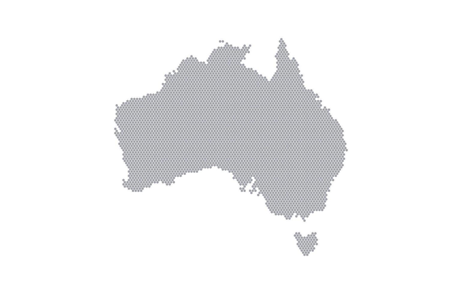 Stylized map of the Australia made from honeycomb vector