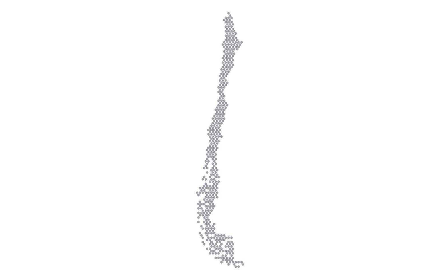 Stylized map of the Chile made from honeycomb vector