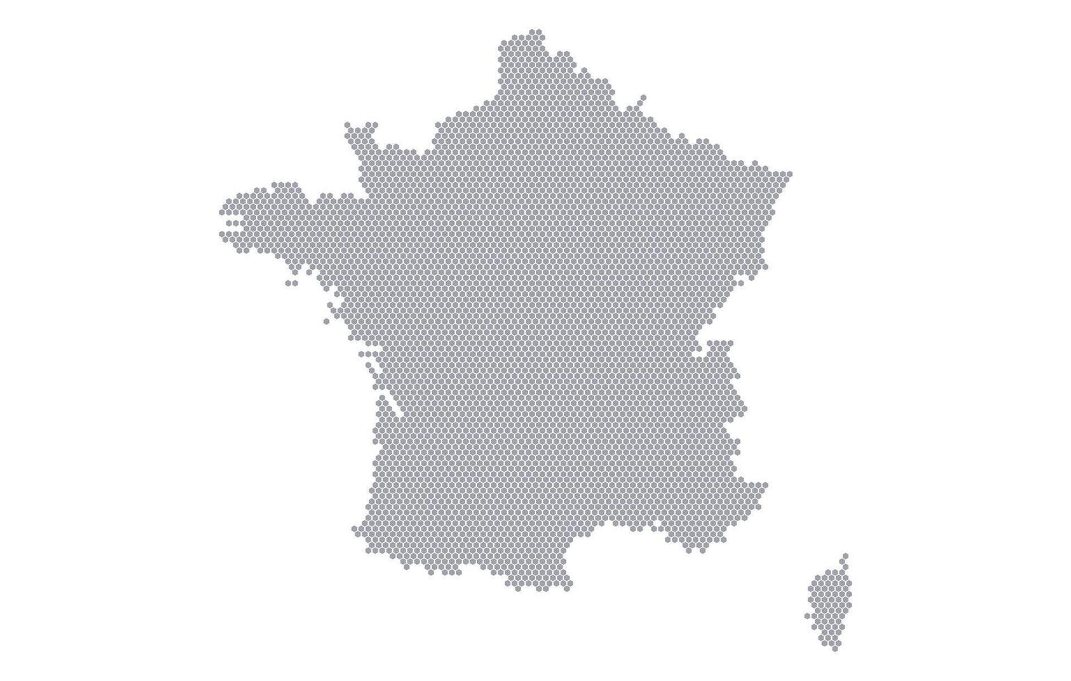 Stylized map of the France made from honeycomb vector
