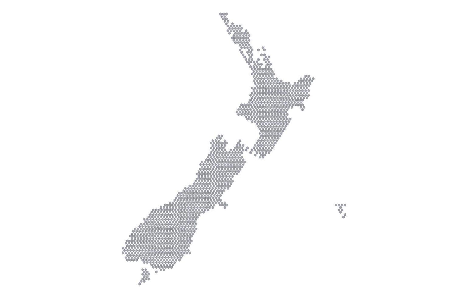 Stylized map of the New Zealand made from honeycomb vector