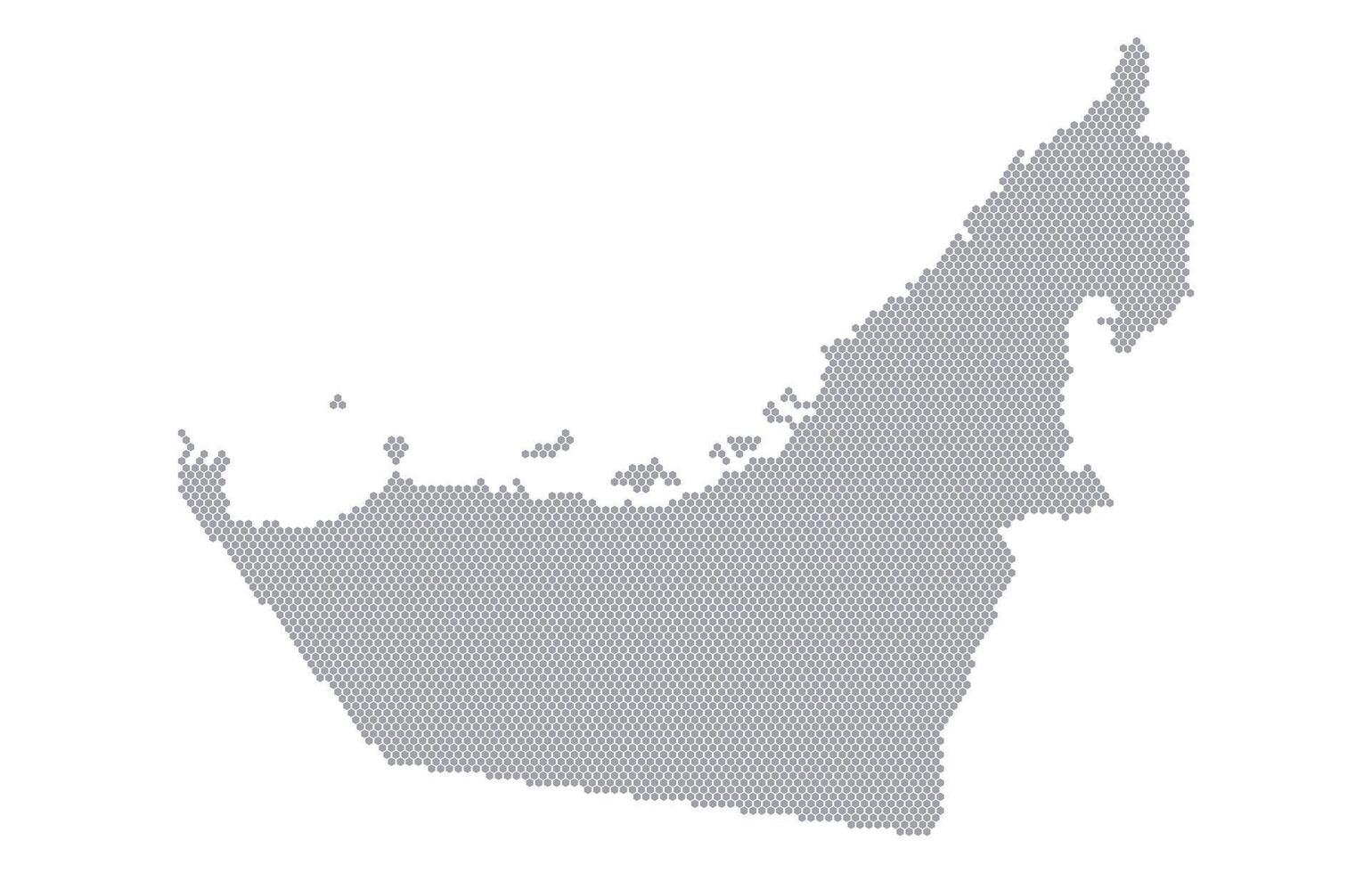 Stylized map of the United Arab Emirates made from honeycomb vector