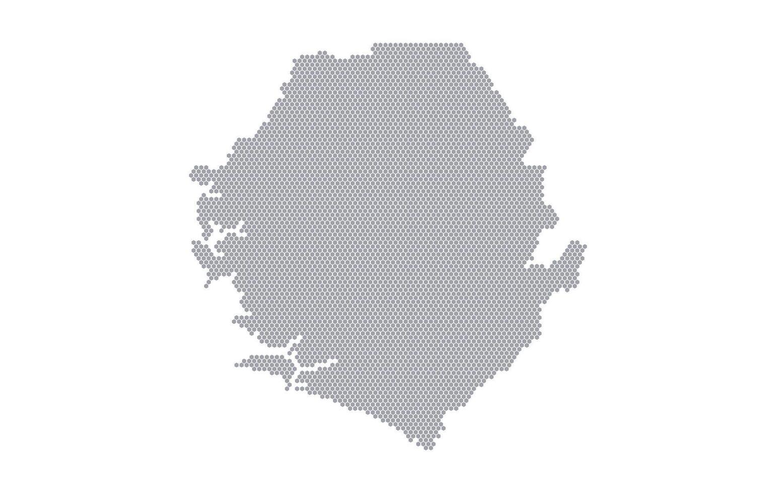 Stylized map of the Sierra Leone made from honeycomb vector